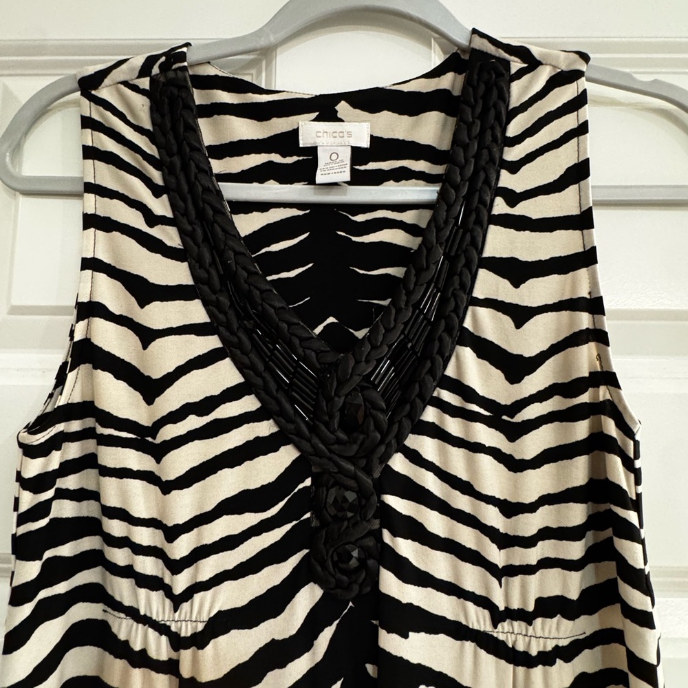 Chico's Zebra Print Sleeveless Dress